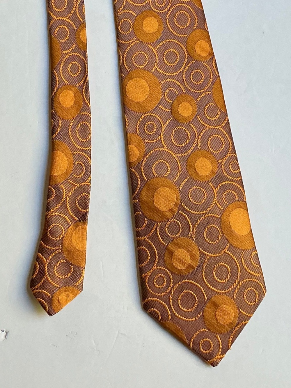 Ted Baker Shirt Specialist  burnt orange Silk Tie Made in England  🏴󠁧󠁢󠁥󠁮󠁧 - Picture 6 of 6